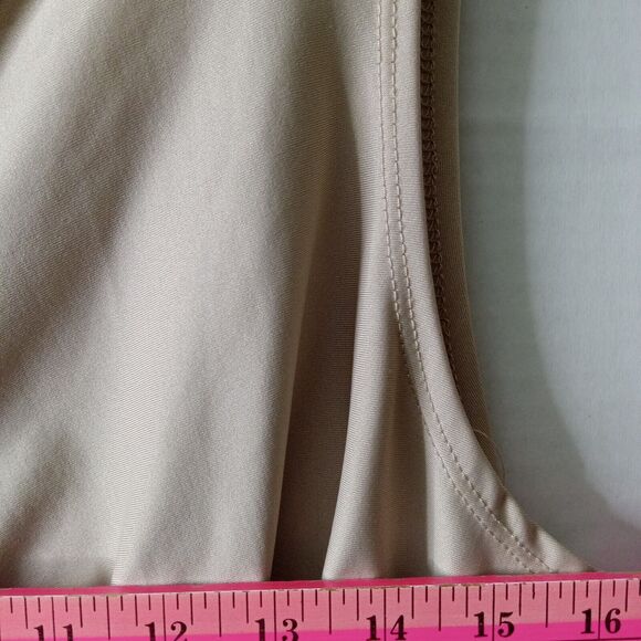 New Directions Top sleeveless light brown ruffle front Womens size Large - Picture 6 of 8